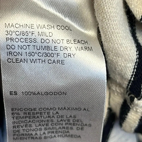 Marimekko womens small white black stripes shirt bottom ties‎ 3/4 sleeve casual - Picture 5 of 7